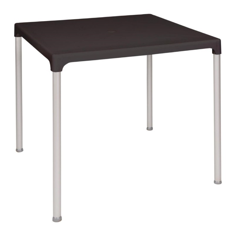 Table carrée avec pieds aluminium Bolero noire 750mm GJ970 Bolero Table carrée avec pieds aluminium Bolero noire 750mm GJ970 Bolero