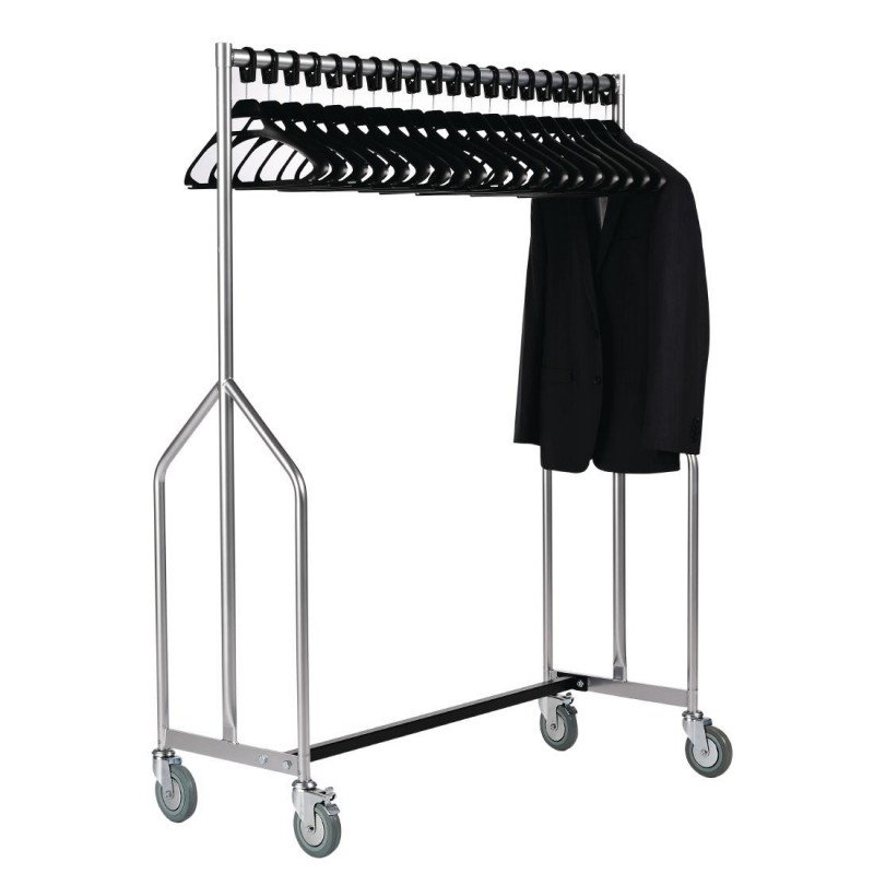 Portant à vêtements professionnel en Z avec 20 cintres GK911 Bolero Portant à vêtements professionnel en Z avec 20 cintres GK911 Bolero