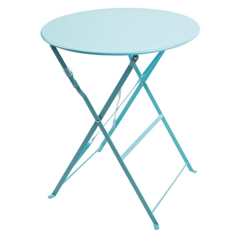 Table de terrasse ronde en acier Bolero bleu turquoise 595mm GK983 Bolero Table de terrasse ronde en acier Bolero bleu turquoise 595mm GK983 Bolero