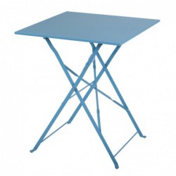 Table de terrasse carrée en acier Bolero bleu turquoise 600mm GK985 Bolero