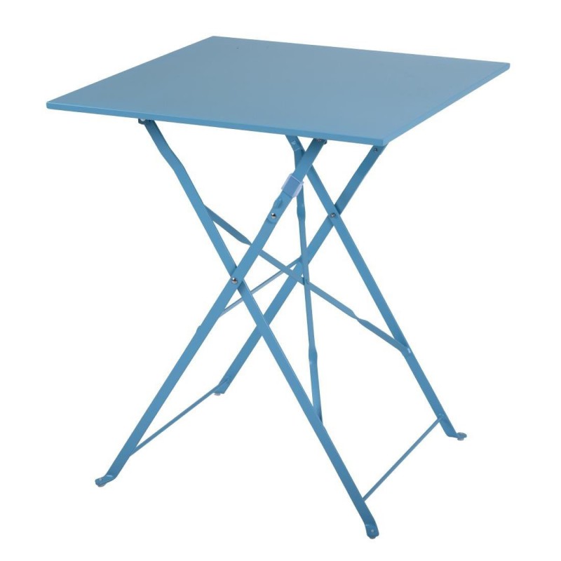 Table de terrasse carrée en acier Bolero bleu turquoise 600mm GK985 Bolero Table de terrasse carrée en acier Bolero bleu turquoise 600mm GK985 Bolero