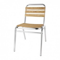 Chaises bistro frêne et aluminium Bolero (Lot de 4) GK997 Bolero