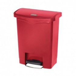 Poubelle à pédale frontale Rubbermaid Slim Jim rouge 30L GL020 Rubbermaid