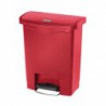 Poubelle à pédale frontale Rubbermaid Slim Jim rouge 30L GL020 Rubbermaid