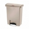 Poubelle à pédale frontale Rubbermaid Slim Jim beige 30L GL021 Slim Jim