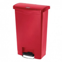 Poubelle à pédale frontale Rubbermaid Slim Jim rouge 50L GL026 Slim Jim