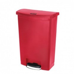 Poubelle à pédale frontale Rubbermaid Slim Jim rouge 90L GL038 Slim Jim