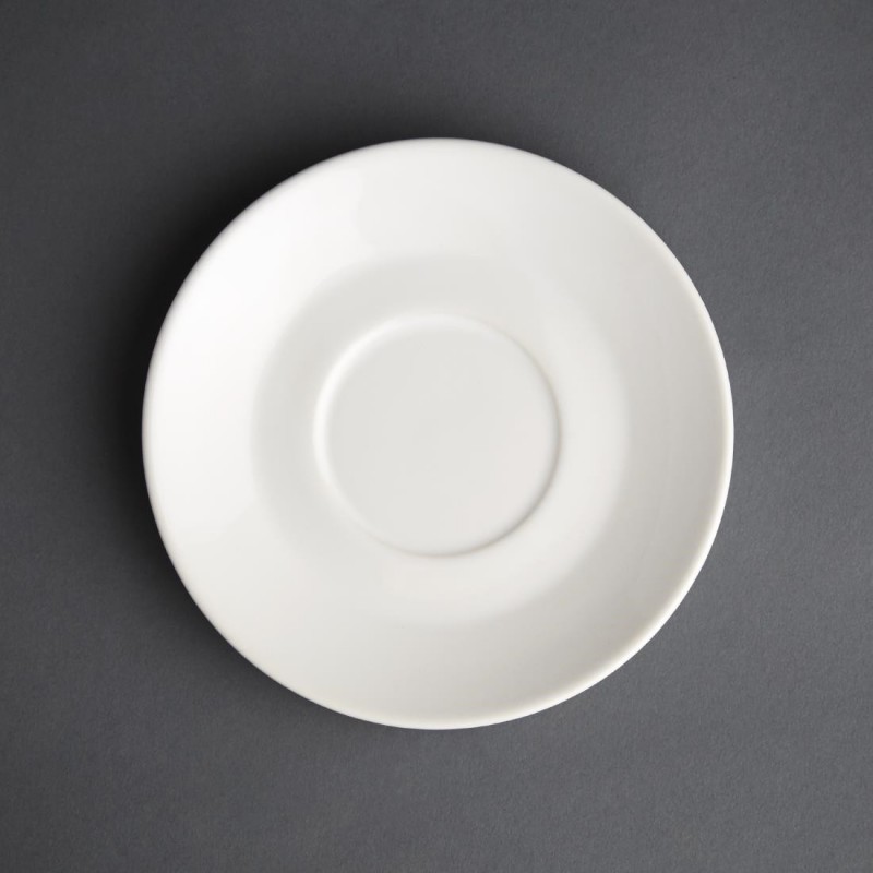 Soucoupe pour tasses 228ml et 340ml Olympia blanche (Lot de 12) GL048 Olympia Cafe Soucoupe pour tasses 228ml et 340ml Olympia blanche (Lot de 12) GL048 Olympia Cafe