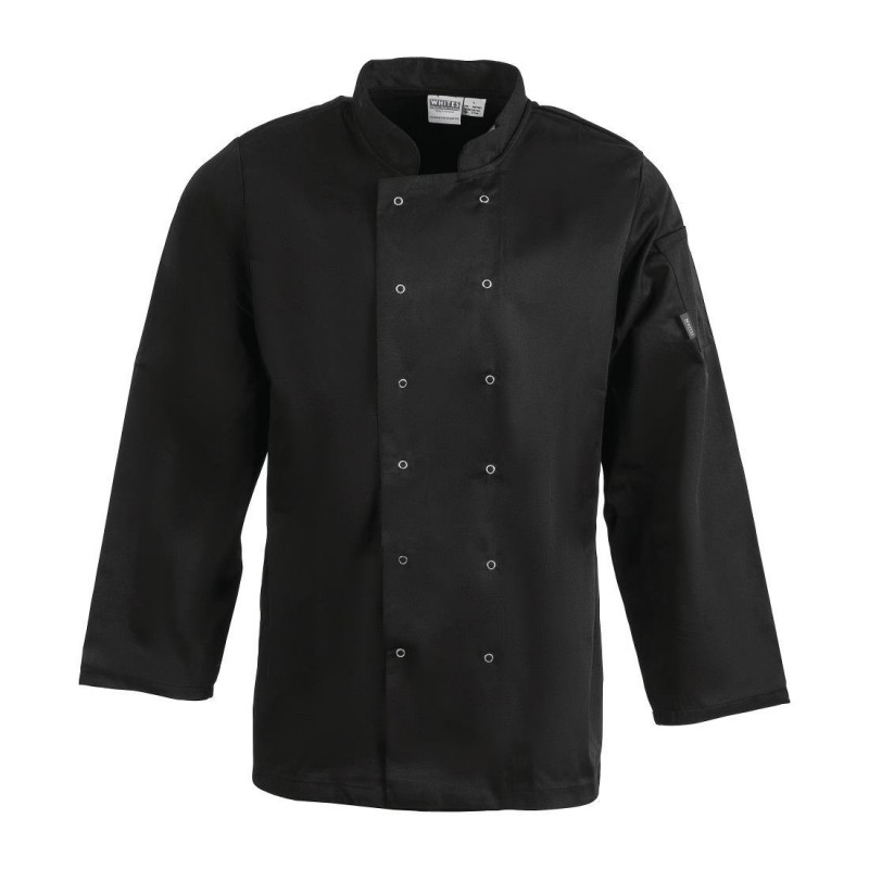 Veste de cuisine mixte Whites Vegas manches longues noire L A438-L Whites Chefs Clothing Veste de cuisine mixte Whites Vegas manches longues noire L A438-L Whites Chefs Clothing
