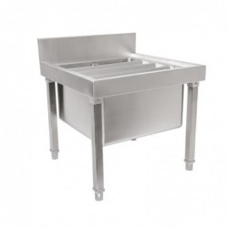 Bac vide seaux en acier inoxydable Vogue GL281 Vogue