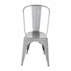 Chaises en acier gris métallisé Bolero Bistro (lot de 4) GL329 Bolero