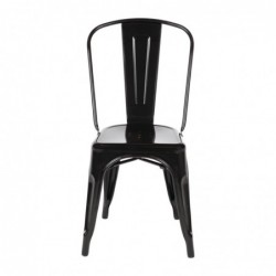 Chaises en acier noir Bolero Bistro (lot de 4) GL331 Bolero