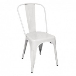 Chaises en acier blanc Bolero Bistro (lot de 4) GL332 Bolero