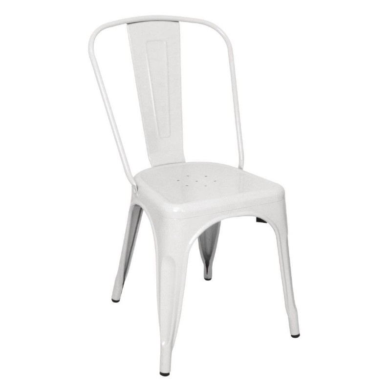 Chaises en acier blanc Bolero Bistro (lot de 4) GL332 Bolero