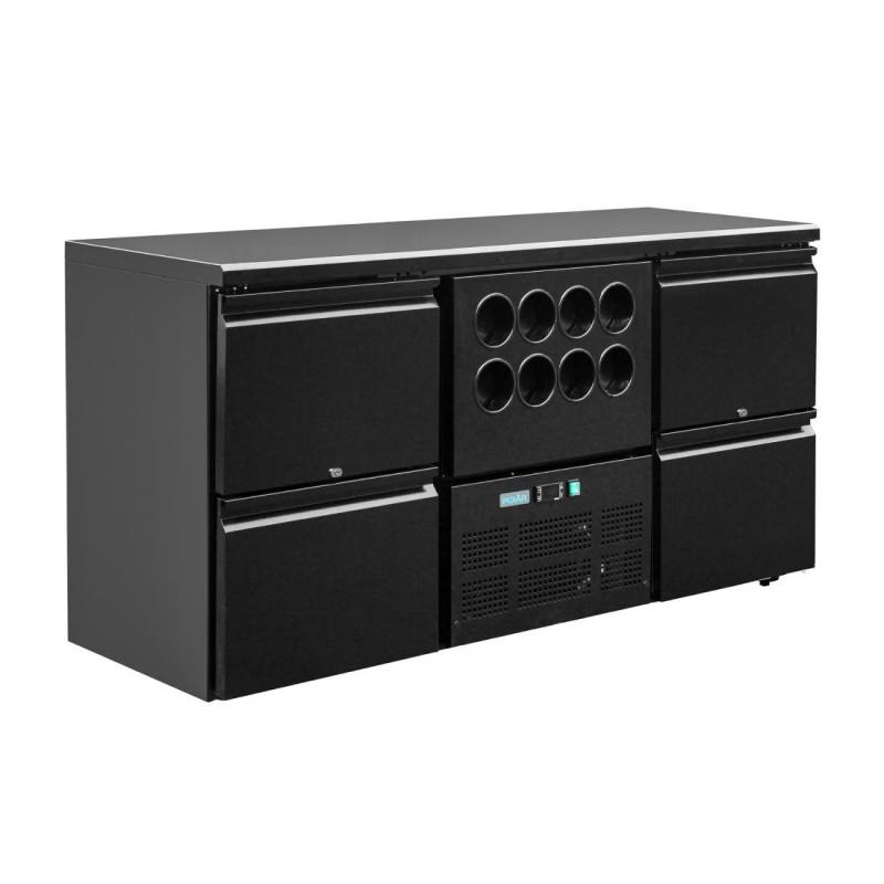Arrière-bar Polar Série U 4 tiroirs et rafraîchisseur à vin pour 8 bouteilles GL457 Polar Arrière-bar Polar Série U 4 tiroirs et rafraîchisseur à vin pour 8 bouteilles GL457 Polar