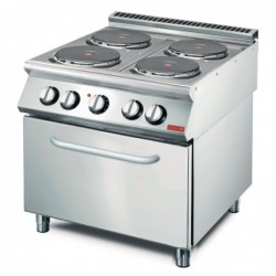 Fourneau électrique 4 plaques sur four électrique statique Gastro M 70/80 CFE GL929 Gastro M