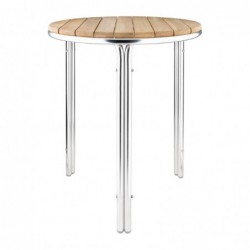 Table ronde en frêne et aluminium Bolero 600mm GL981 Bolero