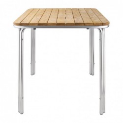 Table carrée en frêne et aluminium Bolero 700mm GL982 Bolero