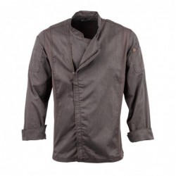 Veste de cuisine mixte légère à fermeture éclair Hartford Chef Works Urban gris graphite L BB263-L Chef Works Urban