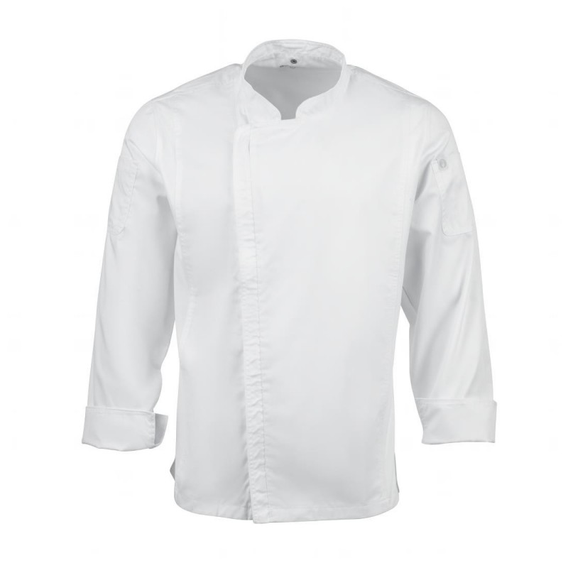 Veste de cuisine mixte légère à fermeture éclair Hartford Chef Works Urban blanche L BB264-L Chef Works Urban Veste de cuisine mixte légère à fermeture éclair Hartford Chef Works Urban blanche L BB264-L Chef Works Urban