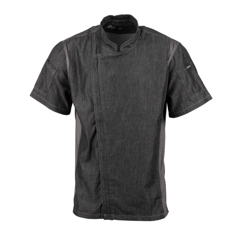 Veste de cuisine mixte denim à manches courtes Chef Works Urban Delancey S BB270-S Chef Works Urban Veste de cuisine mixte denim à manches courtes Chef Works Urban Delancey S BB270-S Chef Works Urban