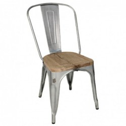 Chaises en acier avec assise en bois Bolero (lot de 4) GM642 Bolero