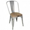 Chaises en acier avec assise en bois Bolero (lot de 4) GM642 Bolero