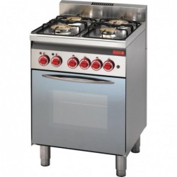 Fourneau 4 feux gaz sur four électrique à convection