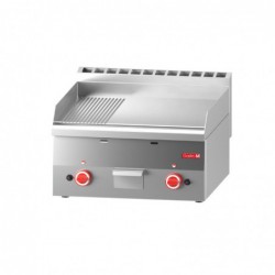 Plancha gaz plaque 2/3 lisse 1/3 rainurée 60/60 FTRG Gastro M 600 GN025 Gastro M