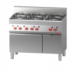 Fourneau 6 feux sur four gaz et placard fermé Gastro M 650 65/110CFG GN048 Gastro M
