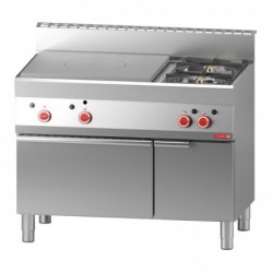 Plaque coup de feu gaz Gastro M 650 et 2 feux vifs sur four à gaz et placard fermé 65/110TPG GN052 Gastro M