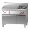 Plaque coup de feu gaz Gastro M 650 et 2 feux vifs sur four à gaz et placard fermé 65/110TPG GN052 Gastro M