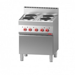 Fourneau électrique 4 plaques Gastro M 650 sur four électrique à convection GN053 Gastro M