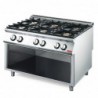 Fourneau gaz 6 feux vifs Gastro M 700 sur placard ouvert GM70/120PCG GN082 Gastro M