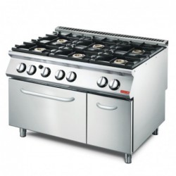 Fourneau 6 feux et four gaz Gastro M 700 GM70/120CFG GN083 Gastro M