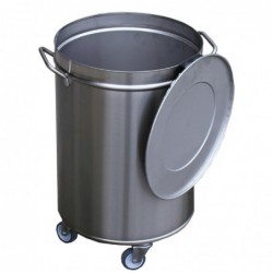 Poubelle inox avec roues et couvercle Gastro M 100L GN146 Gastro M