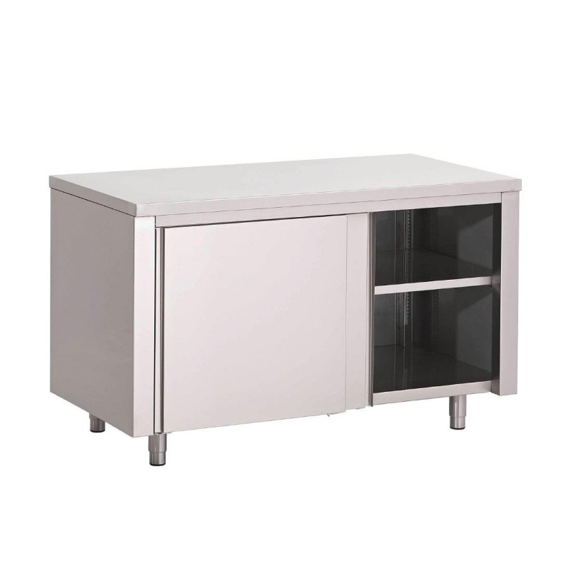 Table armoire inox avec portes coulissantes Gastro M 1400 x 700 x 875mm GN151 Gastro M Table armoire inox avec portes coulissantes Gastro M 1400 x 700 x 875mm GN151 Gastro M