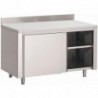 Table armoire inox avec portes coulissantes et dosseret Gastro M 1500 x 700 x 875mm GN159 Gastro M