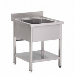 Plonge inox avec étagère basse Gastro M 1 bac 70 x 70 x 85 cm GN199 Gastro M