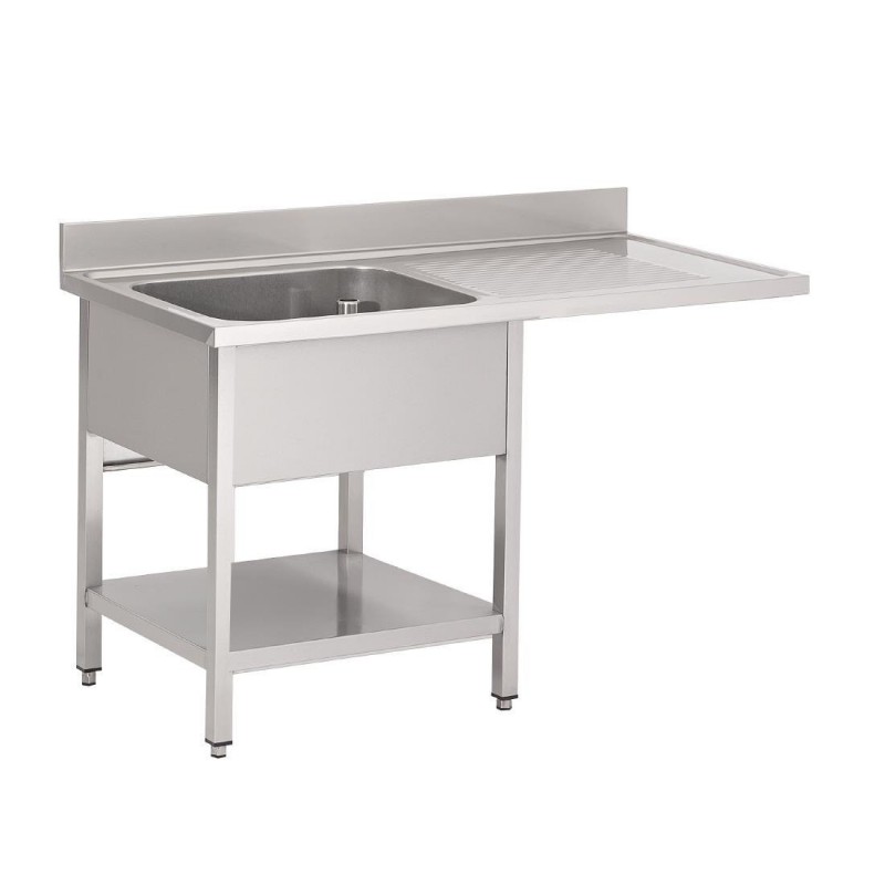 Plonge inox avec étagère basse et emplacement lave-vaisselle Gastro M 1 bac à gauche 120 x 70 x 85 cm GN206 Gastro M Plonge inox avec étagère basse et emplacement lave-vaisselle Gastro M 1 bac à gauche 120 x 70 x 85 cm GN206 Gastro M