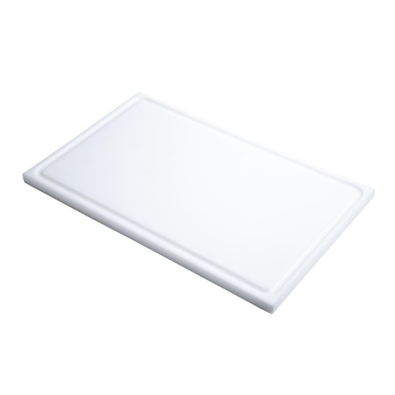Planche à découper avec rigole GN1/2 en polyéthylène haute densité Gastro M blanche GN320 Gastro M Planche à découper avec rigole GN1/2 en polyéthylène haute densité Gastro M blanche GN320 Gastro M