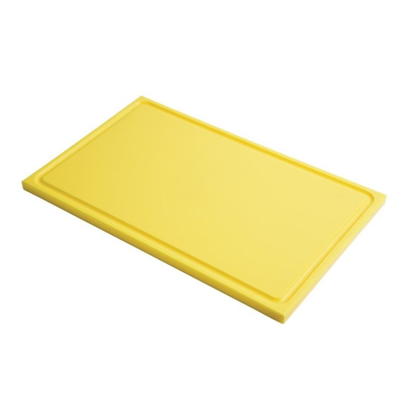 Planche à découper avec rigole GN1/1 en polyéthylène haute densité Gastro M jaune GN333 Gastro M Planche à découper avec rigole GN1/1 en polyéthylène haute densité Gastro M jaune GN333 Gastro M