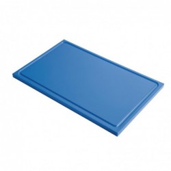 Planche à découper avec rigole GN1/1 en polyéthylène haute densité Gastro M  bleue GN336 Gastro M