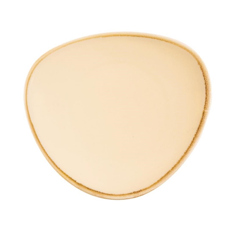 Assiette triangulaire couleur sable Olympia Kiln 280mm (Lot de 4) GP327 Olympia Assiette triangulaire couleur sable Olympia Kiln 280mm (Lot de 4) GP327 Olympia
