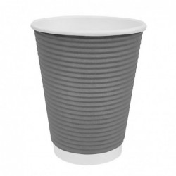 Gobelets paroi ondulée Fiesta Recyclable anthracite 225ml (lot de 25) GP430 Fiesta