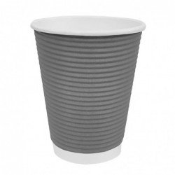 Gobelets paroi ondulée Fiesta Recyclable anthracite 225ml (lot de 500) GP433 Fiesta
