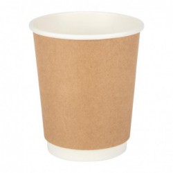 Gobelets double paroi Fiesta Recyclable kraft 225ml (lot de 25) GP436 Fiesta