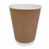 Gobelets boissons chaudes kraft paroi isolante ondulée Fiesta Recyclable 340ml (lot de 25) GP445 Fiesta
