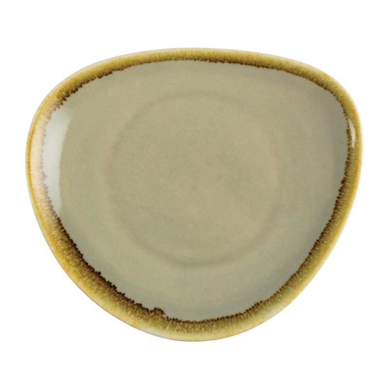 Assiette triangulaire couleur mousse Olympia Kiln 165mm (Lot de 6) GP472 Olympia Assiette triangulaire couleur mousse Olympia Kiln 165mm (Lot de 6) GP472 Olympia
