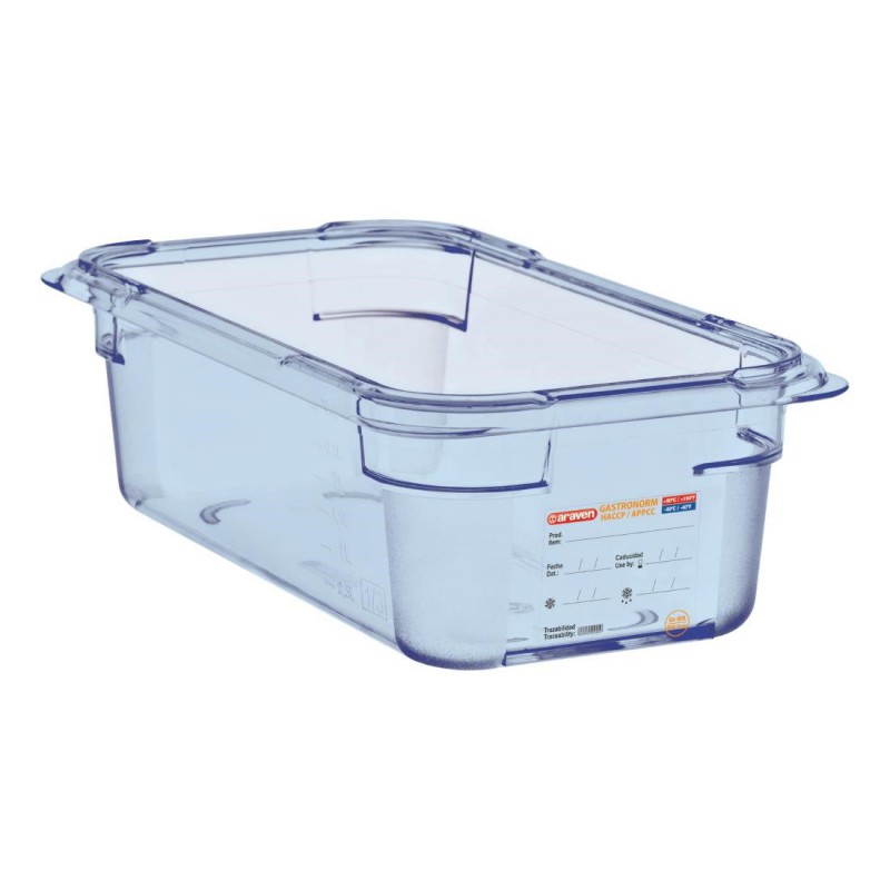 Boîte hermétique bleue en ABS sans BPA Araven GN1/4 100mm GP575 Araven Boîte hermétique bleue en ABS sans BPA Araven GN1/4 100mm GP575 Araven